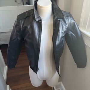 Kids Black Faux Leather Jacket